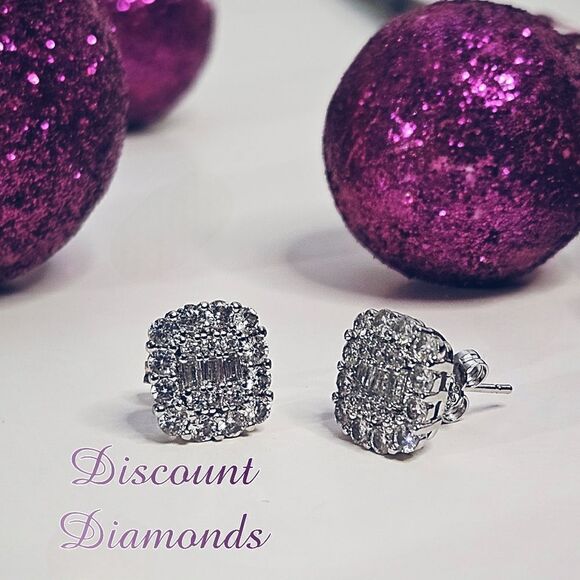 New - Stunning Clear /White Moissanite Dangle Hook Earrings on 925  Silver - Picture 6 of 8